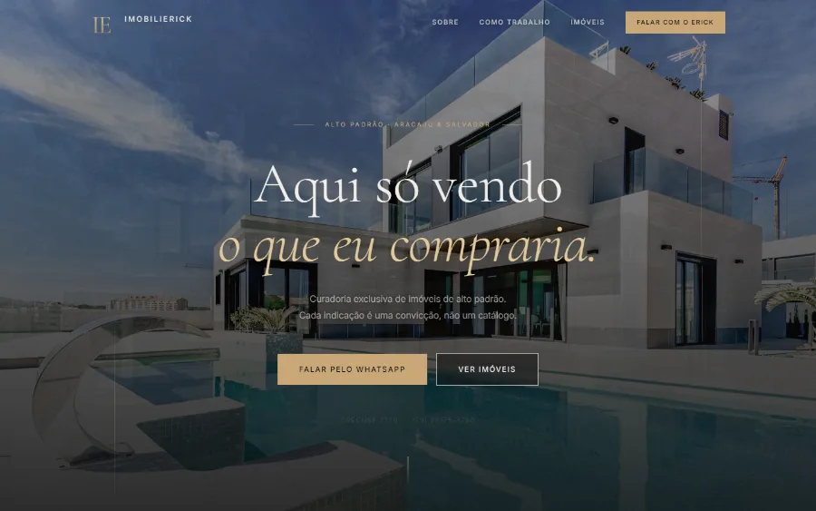 O site imobilierick.com no ar